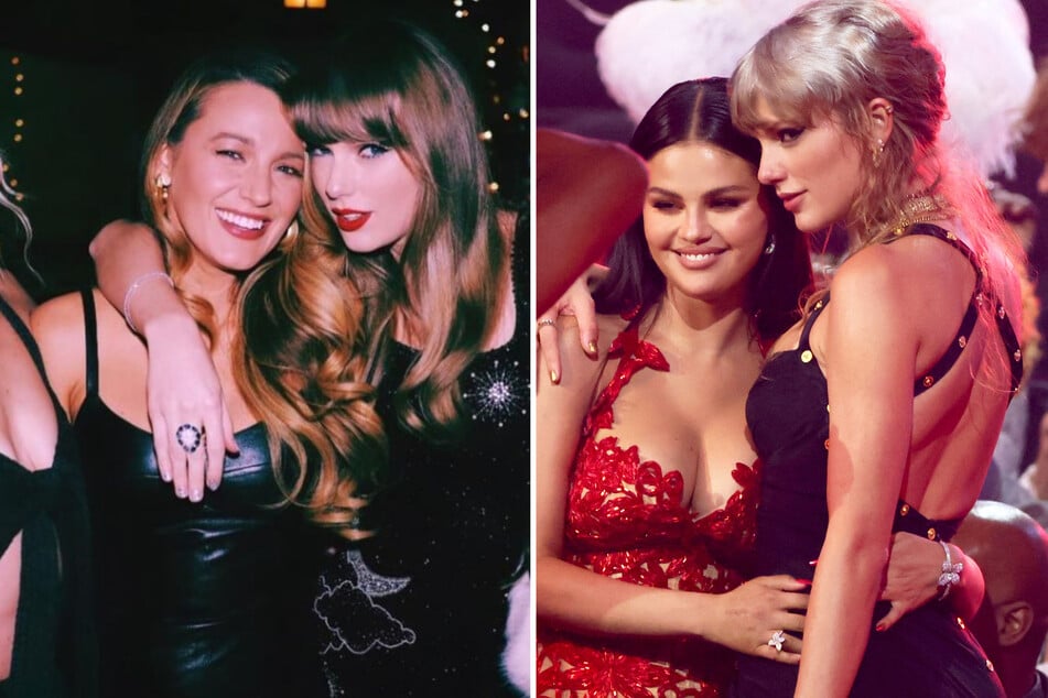Blake Lively (l.) and Selena Gomez (center r.) are longtime friends of Taylor Swift, but the two have notably never crossed paths.