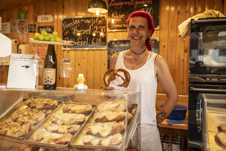 Nancy Enzian, auch bekannt als "Brezel-Gabi", hat in diesem Jahr deutlich weniger verkauft.