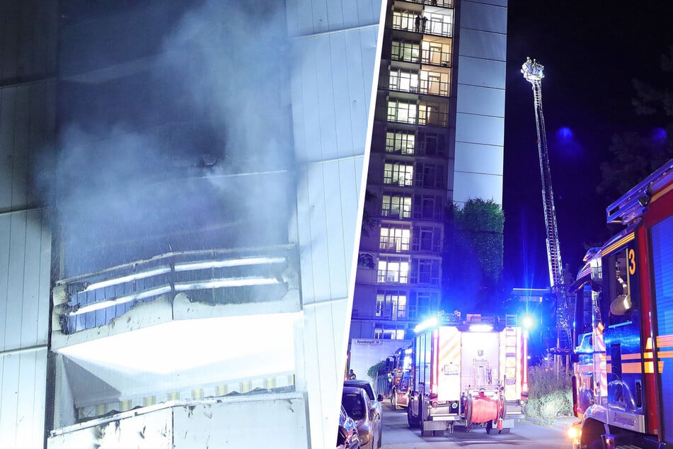 Dresden: Tödliche Flammen in Dresdner Hochhaus: Bewohner (†60) stirbt im Krankenhaus