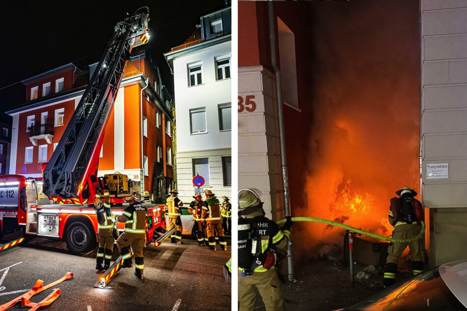 Stuttgart: Flammen greifen auf Häuser über: Feuerwehr in Stuttgart im Großeinsatz!