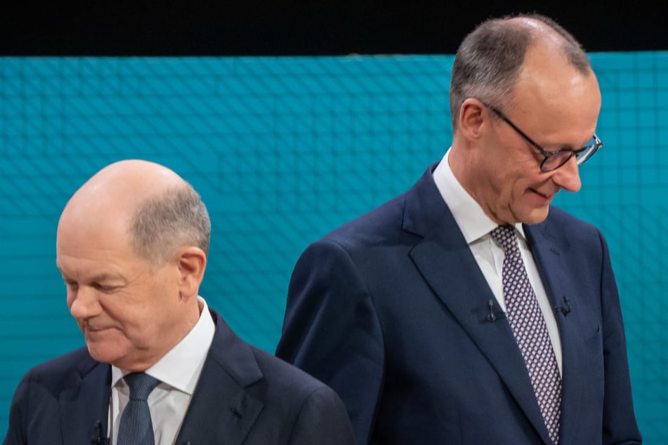 Kanzler Olaf Scholz (66, SPD, l.) und Unions-Kanzlerkandidat Friedrich Merz (69) schenkten sich von Anfang an nichts.