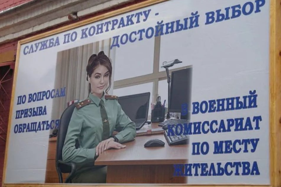 Dieses Plakat soll angeblich in Russland hängen.