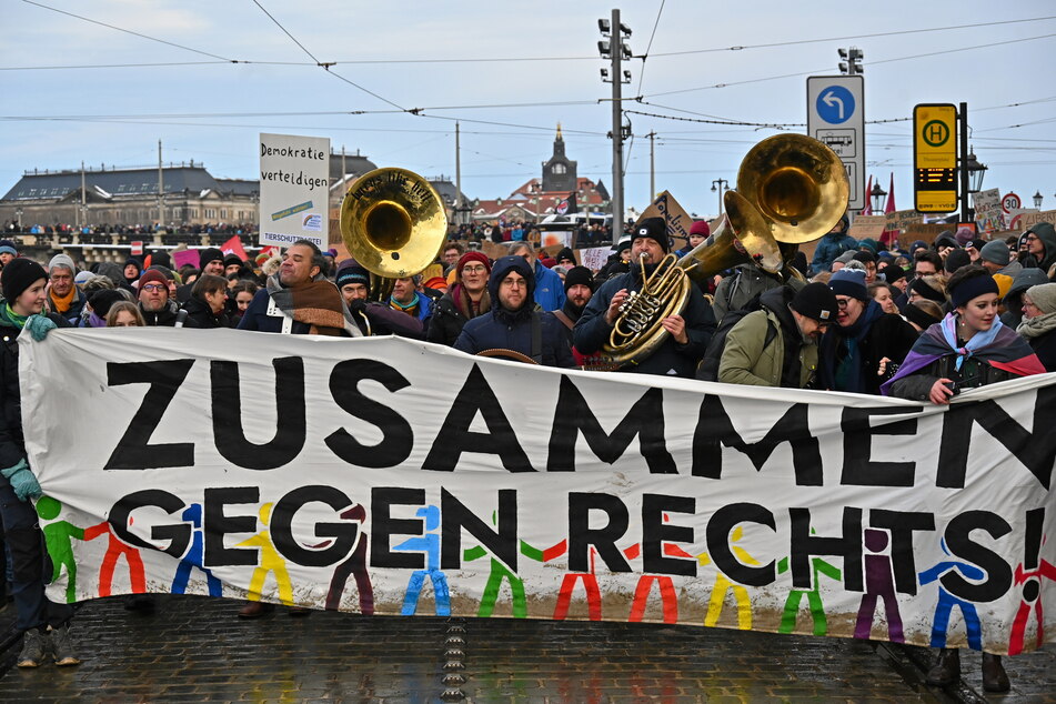 Die Demo "Zusammen gegen rechts" brachte die Dresdner auf die Beine