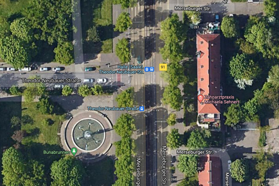 An dieser Kreuzung in Halle (Saale) ereignete sich der schwere Unfall.