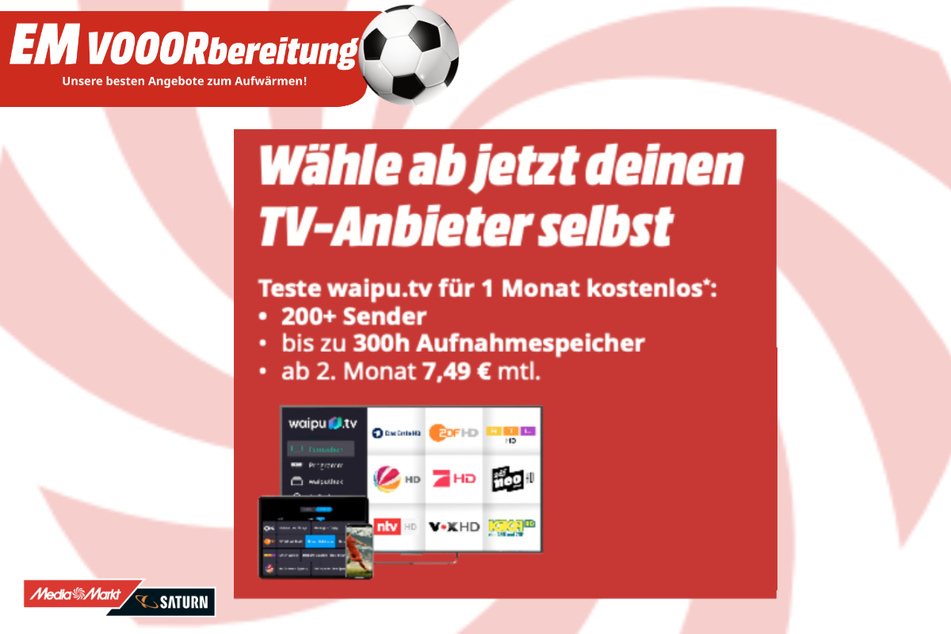 waipu.tv kostenlos im ersten Monat.