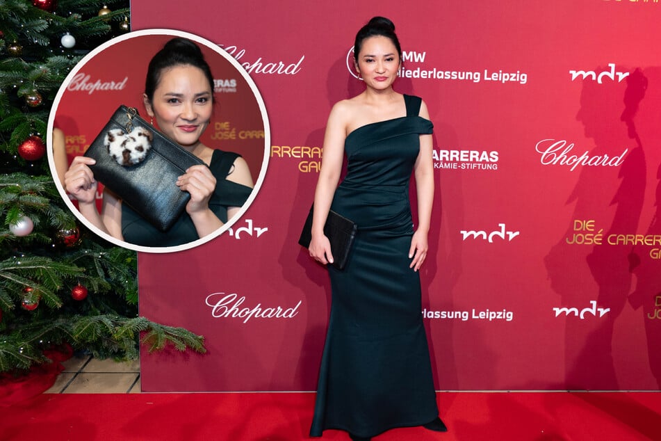 Egal ob zum Outfit passend oder nicht: Schauspielerin Mai Duong Kieu (38) hat ihren Plüschanhänger immer dabei.