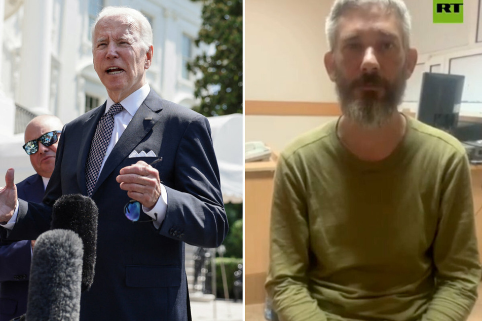 Biden warned Americans against going to Ukraine as Alex Drueke (r.), who had joined the war, appeared in Russian propaganda videos.