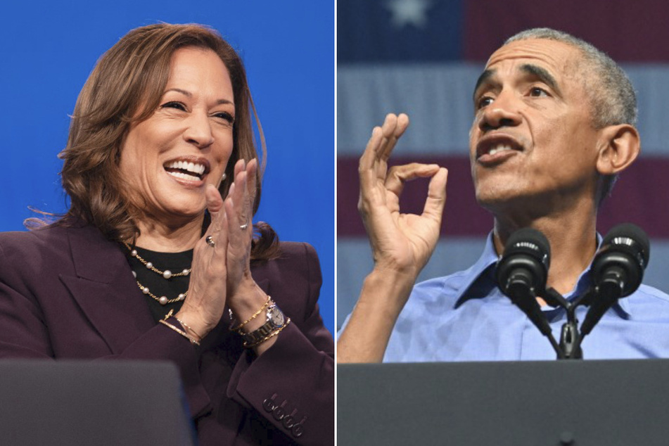 Former President Barack Obama (r.) has endorsed Kamala Harris' 2024 bid for the White House.