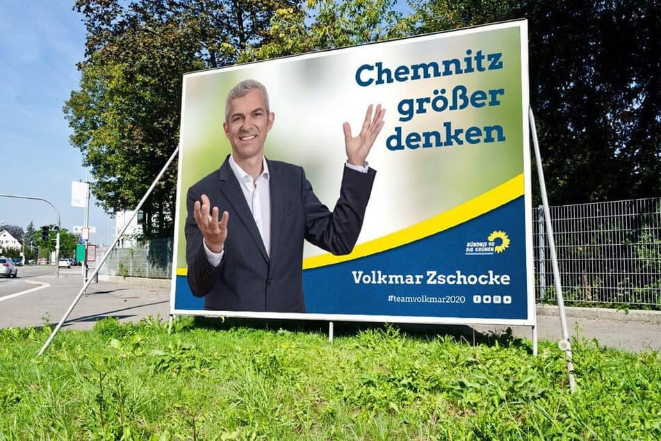 Das Original: So wirbt Volkmar Zschocke (51, Grüne) für sich als künftigen Oberbürgermeister.