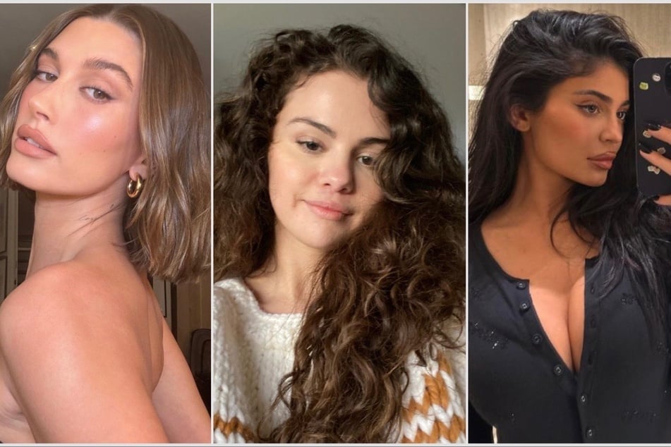The drama continues between Hailey Bieber (l), Selena Gomez (c), and Kylie Jenner.