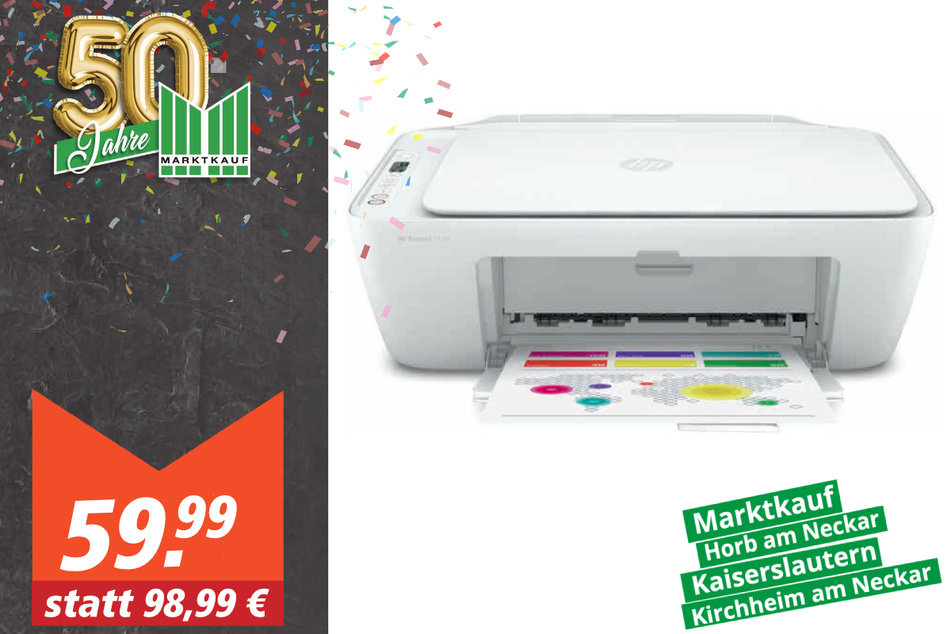 HP WLAN-Multifunktionsdrucker DeskJet 2710e
für 59,99 Euro