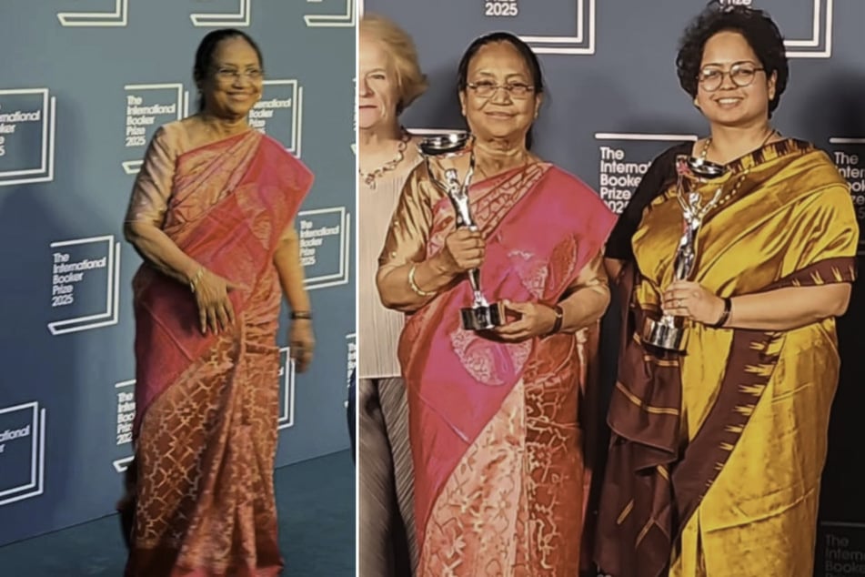 Banu Mushtaq (l.) has won the International Booker Prize alongside her translator Deepa Bhasthi.