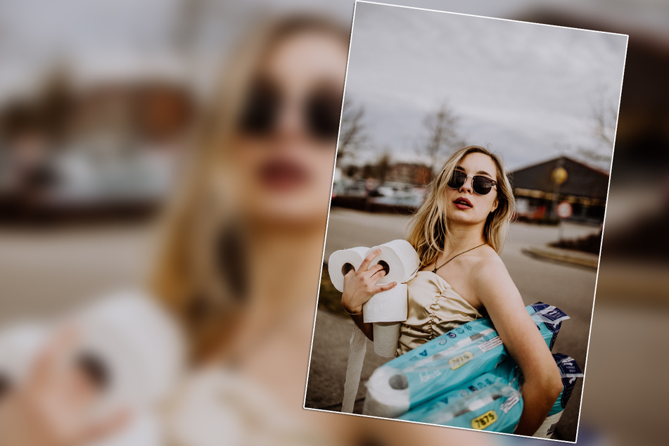 München: Klopapier kaufen im Abendkleid: Fotoprojekt bringt Glamour in den die Shutdown-Zeit