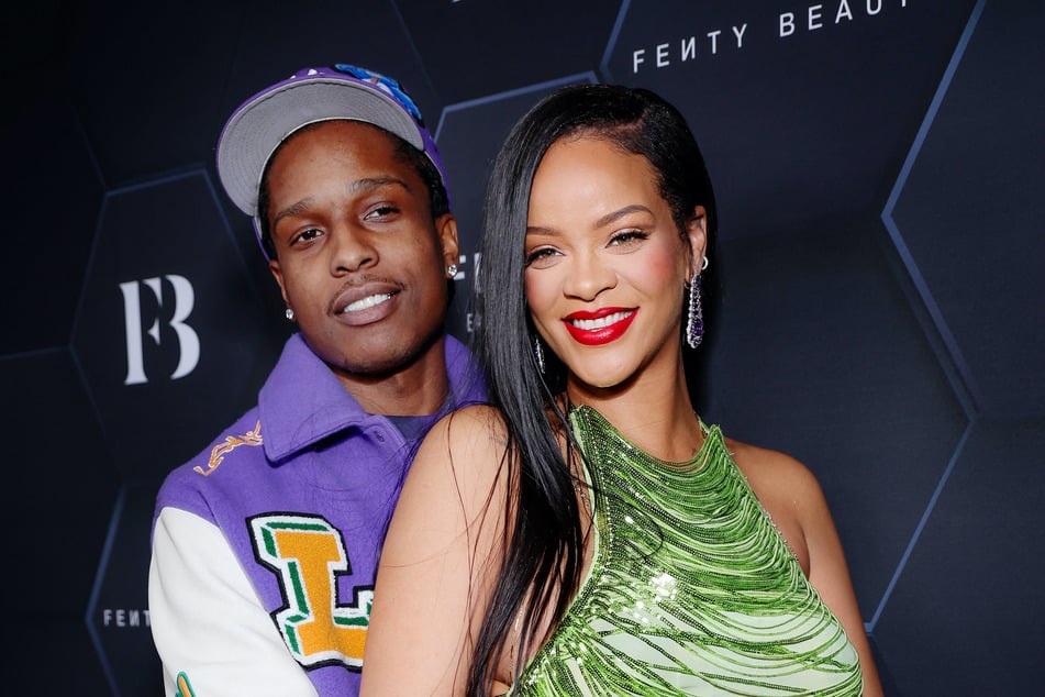 Rihanna (r.) emotionally reacted after A$AP Rocky was found not guilty at his high-stakes shooting trial.