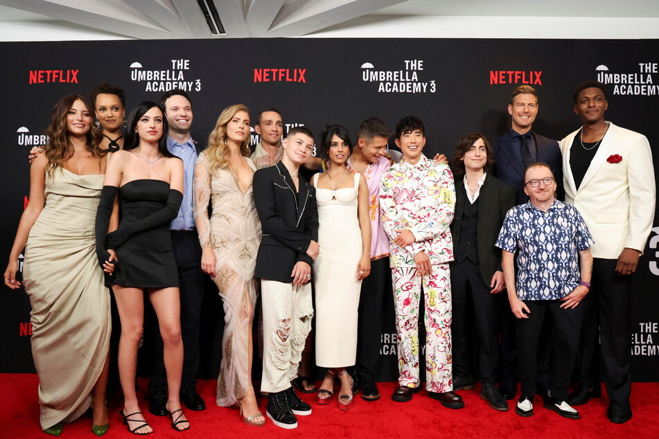 Umbrella Academy cast members at the premiere of season 3.