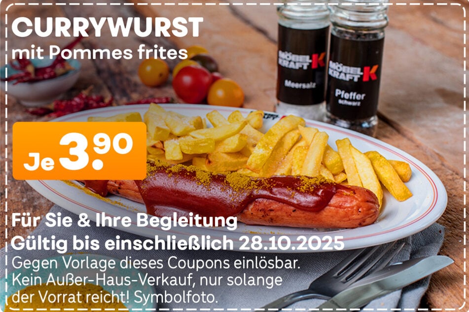 Hier klicken und leckere Currywurst zum Sparpreis sichern.