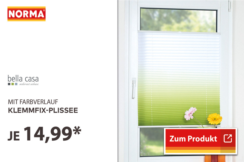 Klemmfix-Plissee für 14,99 Euro