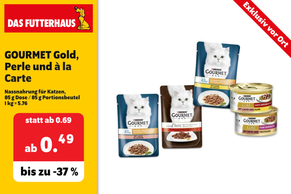 GOURMET Gold, Perle und à la Carte Nassnahrung für Katzen