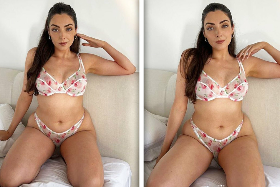Die ersten beiden Fotos des neuen Instagram-Posts von Body-Positivity-Influencerin Nelly London unterscheiden sich nur in Nuancen.