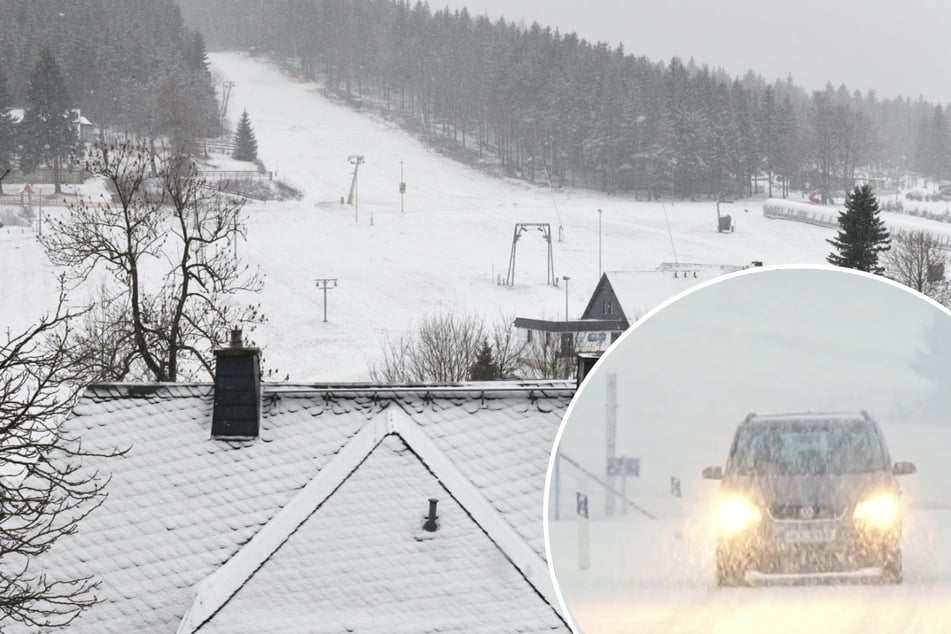 Neuschnee mitten im April: Wintereinbruch im Erzgebirge