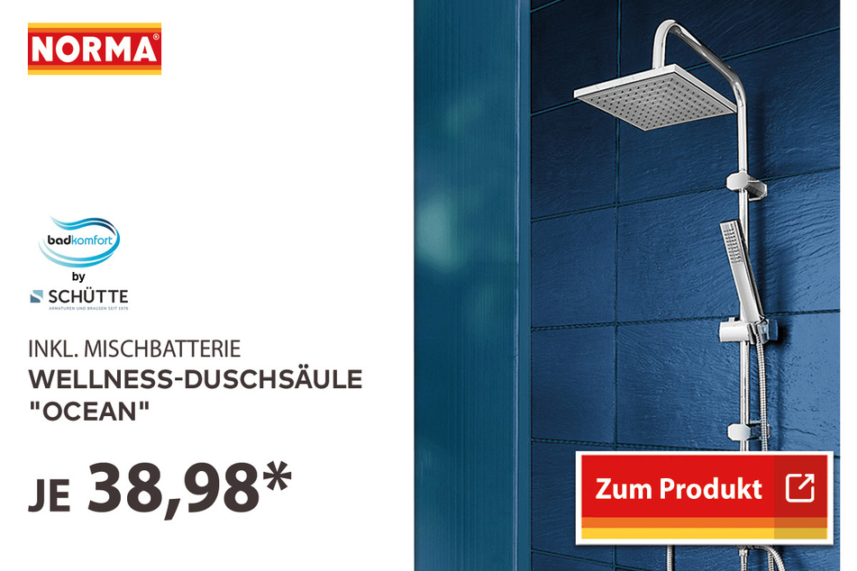 Wellness-Duschsäule "Ocean" für 38,98 Euro.