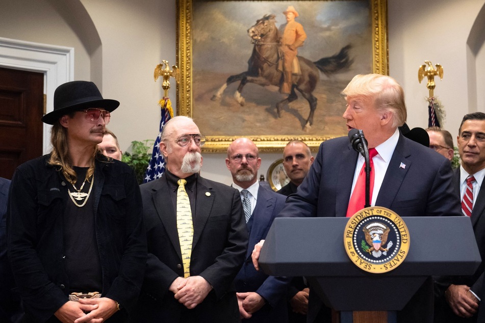Kid Rock (l.), a vocal ally of former President Donald Trump, has yet to publicly address the new Bud Light controversy.