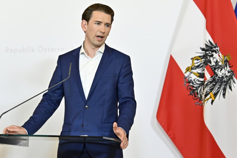 Österreich, Wien: Sebastian Kurz (ÖVP) spricht während einer Pressekonferenz zur Corona-Pandemie.