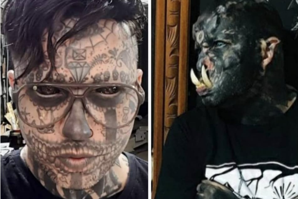 Tattoo-obsessed father transforms himself into real life "orc"