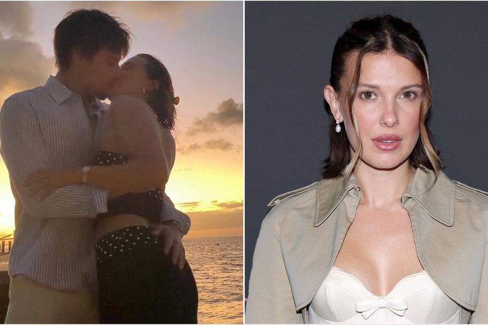 Millie Bobby Brown (r) addressed the criticism surrounding her husband Jake Bongiovi (l) allegedly never helping her carry things.