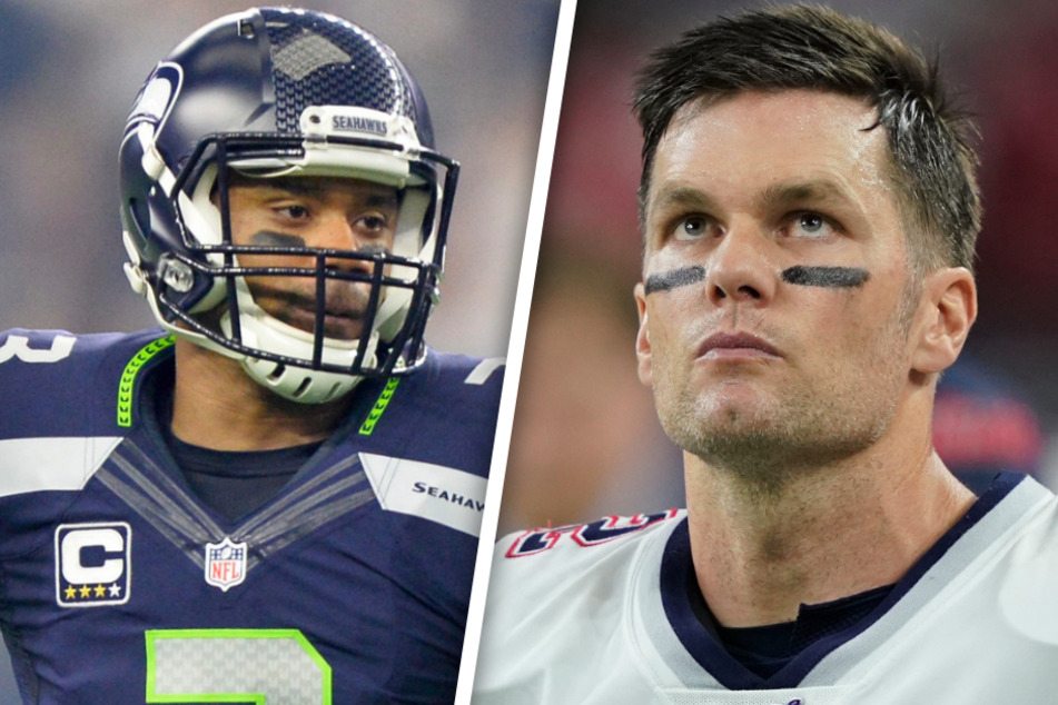 David Bada in der NFL: Russell Wilson (31) und Tom Brady (42) im Visier? (Bildmontage)