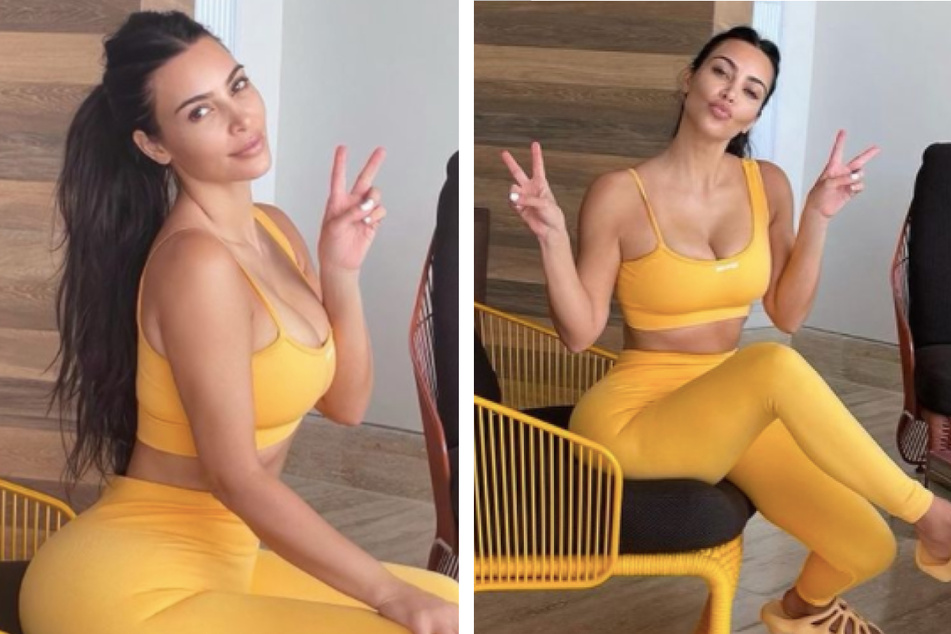 Kim posted photos of herself this week, when she also discussed her desire to finish her law degree (collage).