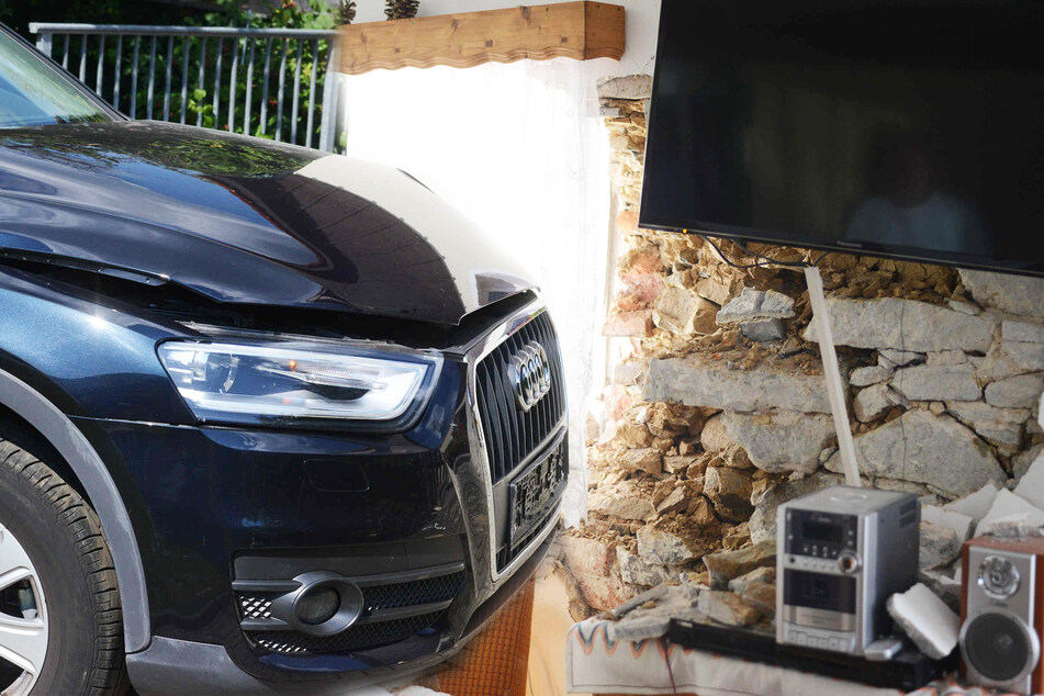 Audi-SUV kracht gegen Hauswand: Ziegelsteine fliegen durch Ferienwohnung!