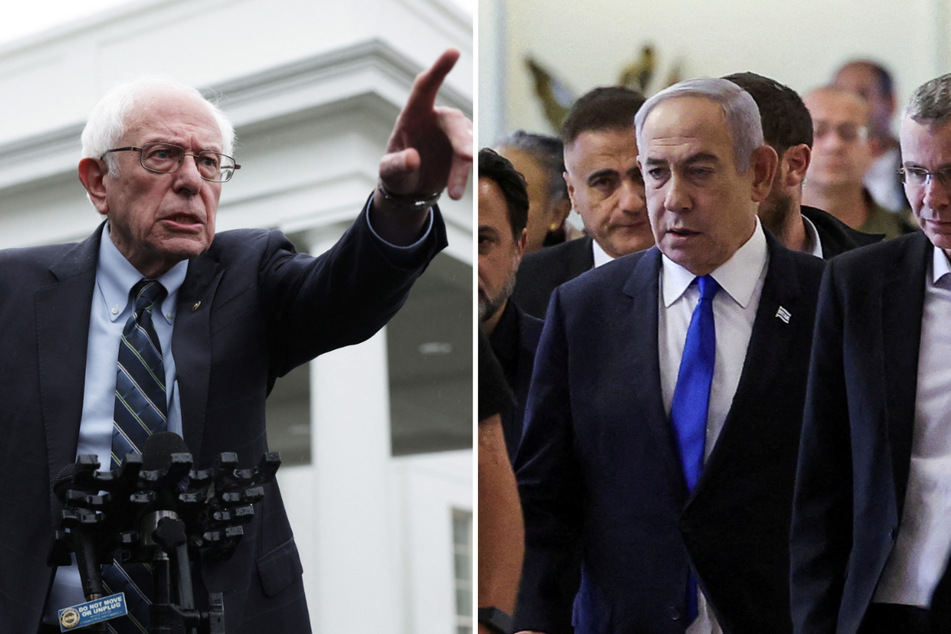 Vermont Senator Bernie Sanders (l.) called Israeli Prime Minister Benjamin Netanyahu a war criminal and denounced an invitation for him to address Congress.