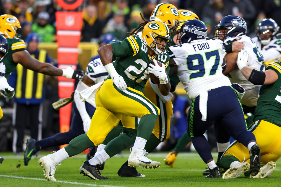 Packers backup running back A.J. Dillon scored two touchdowns against the Seahawks.