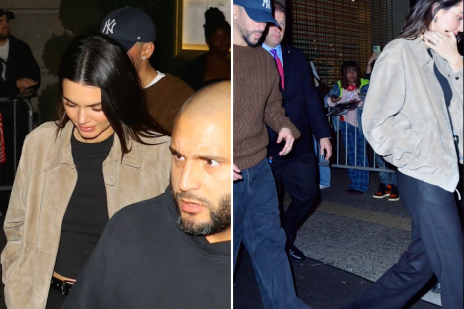 Bad Bunny and girlfriend Kendall Jenner (l.) were seen leaving the SNL afterparty on Saturday night together.