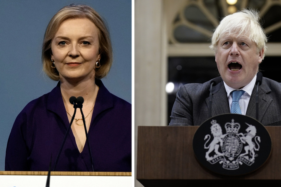 Die beiden ehemaligen Premierminister Boris Johnson (58, r.) und Liz Truss (47) sind zwar nicht mehr im Amt, bekommen aber eine Abfindung.