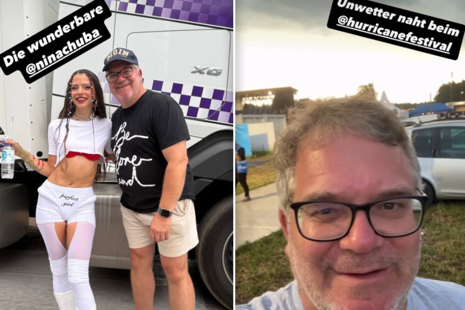 Auch Elton (54, hier mit Sängerin Nina Chuba (26), besuchte das Festival im niedersächsischen Scheeßel.