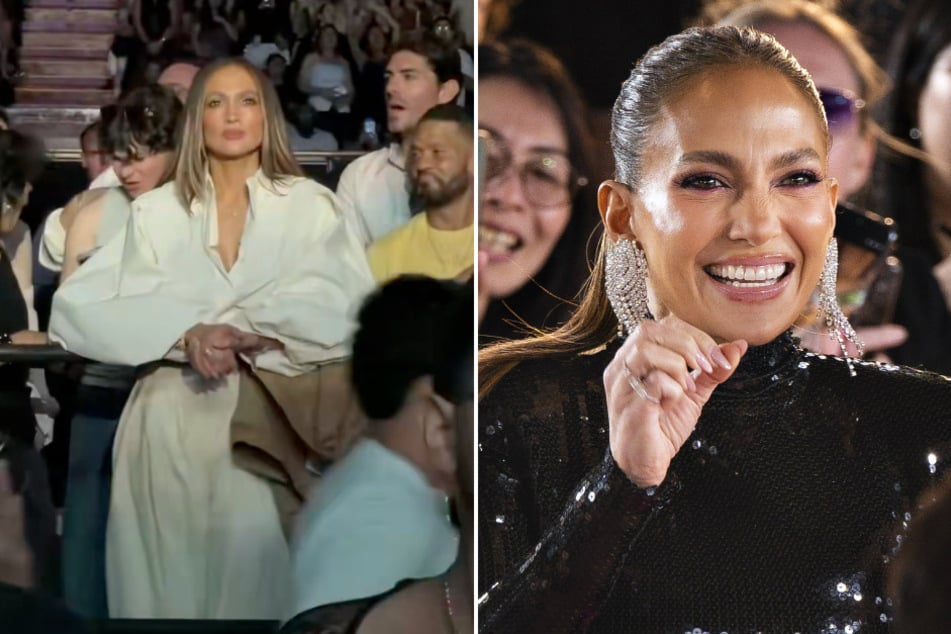 Jennifer Lopez (pictured) was spotted at Ariana Grande's LA concert over the weekend, and fans are convinced her dance moves sent a subtle message to her exes.