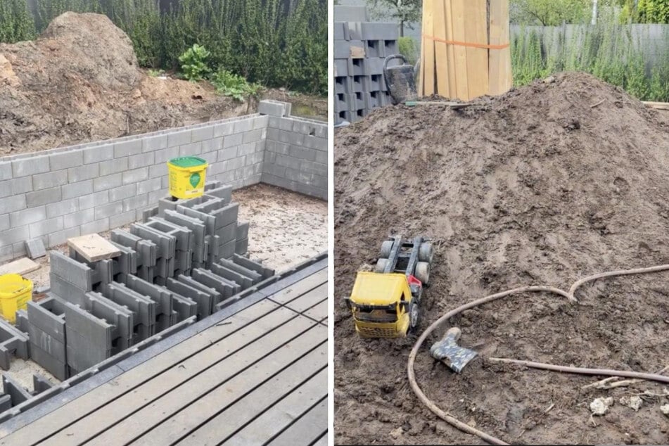 Der Garten der gebürtigen Österreicherin gleicht aktuell allerdings noch einer großen Baustelle.