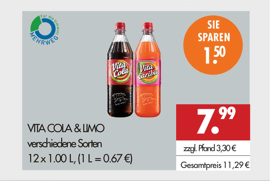 VITA COLA & LIMO (verschiedene Sorten)