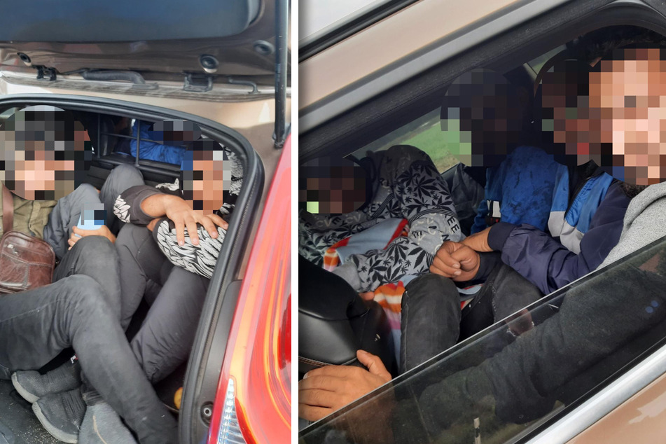 Die eingeschleusten Flüchtlinge hatten sich im Volvo auf die Rücksitzbank und in den Kofferraum gequetscht.