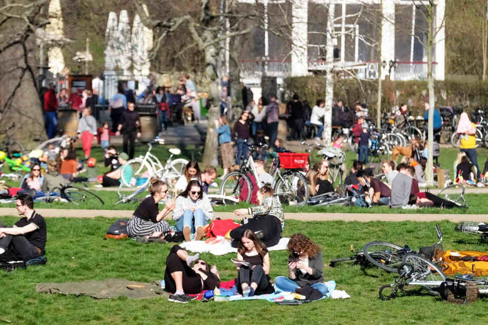 Das Wetter lädt am Wochenende zu Ausflügen ins Grüne ein, wie hier im Leipziger Clara-Zetkin-Park.