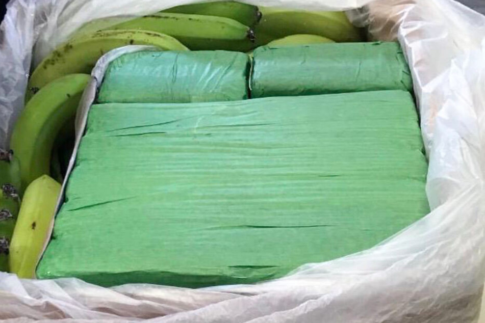 Außen Bananen, innen verpacktes Kokain: Polizei und Zoll haben das Rauschgift sichergestellt.