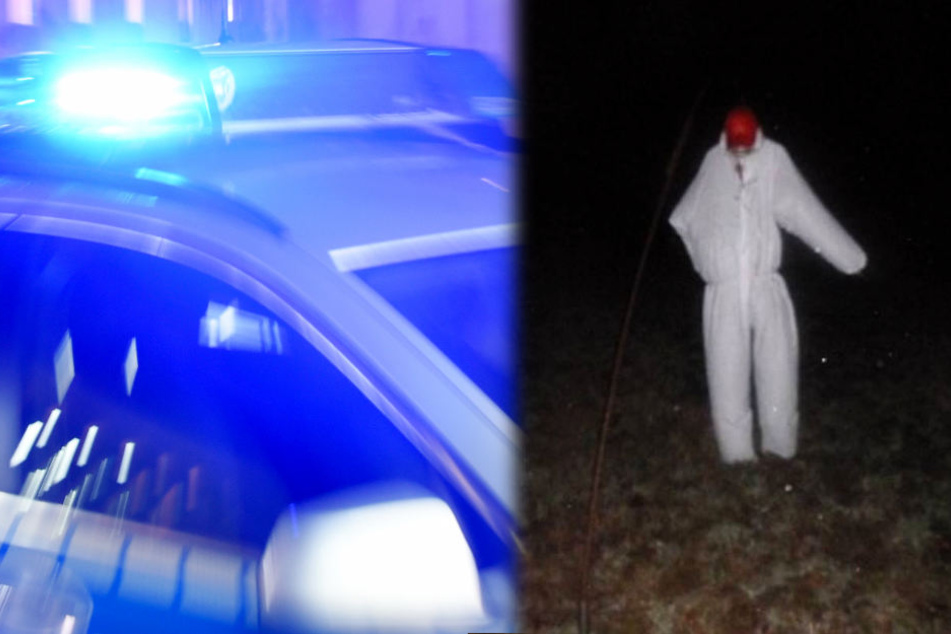 Die Montage zeigt rechts ein Foto der Polizei mit der mutmaßlichen Spuk-Erscheinung.