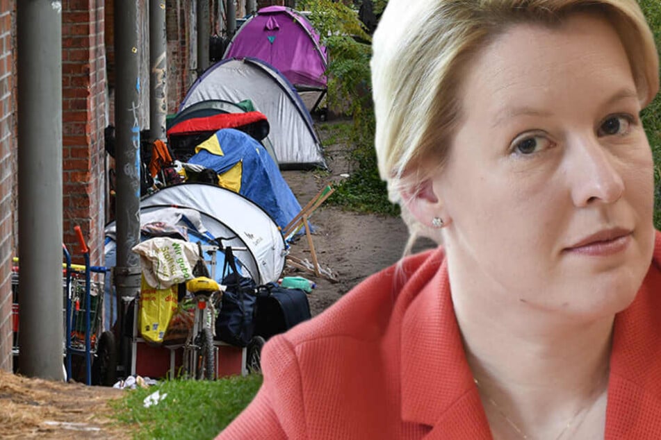 Neuköllns Bürgermeisterin will konsequent gegen campenden Osteuropäer vorgehen. (Bildmontage)