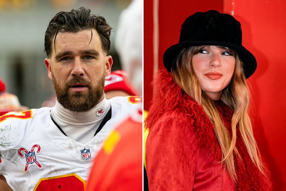 Taylor Swift (r.) has reportedly settled in Nashville, Tennessee to be closer to Travis Kelce after finishing out The Eras Tour.