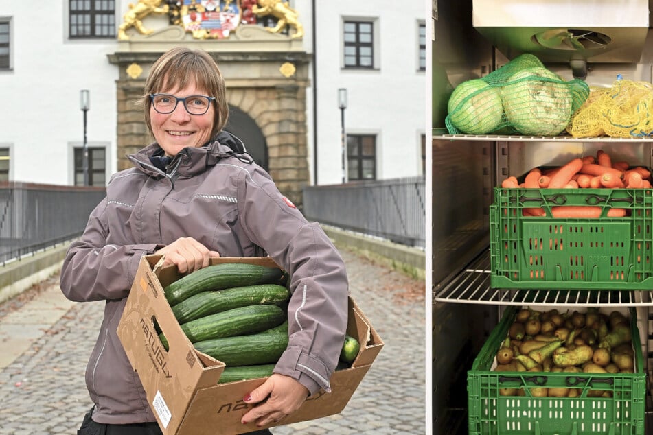 Weil ihre Lieblinge Gurken lieben, hat Tierpflegerin Heide Grieser (56) Nachschub besorgt.