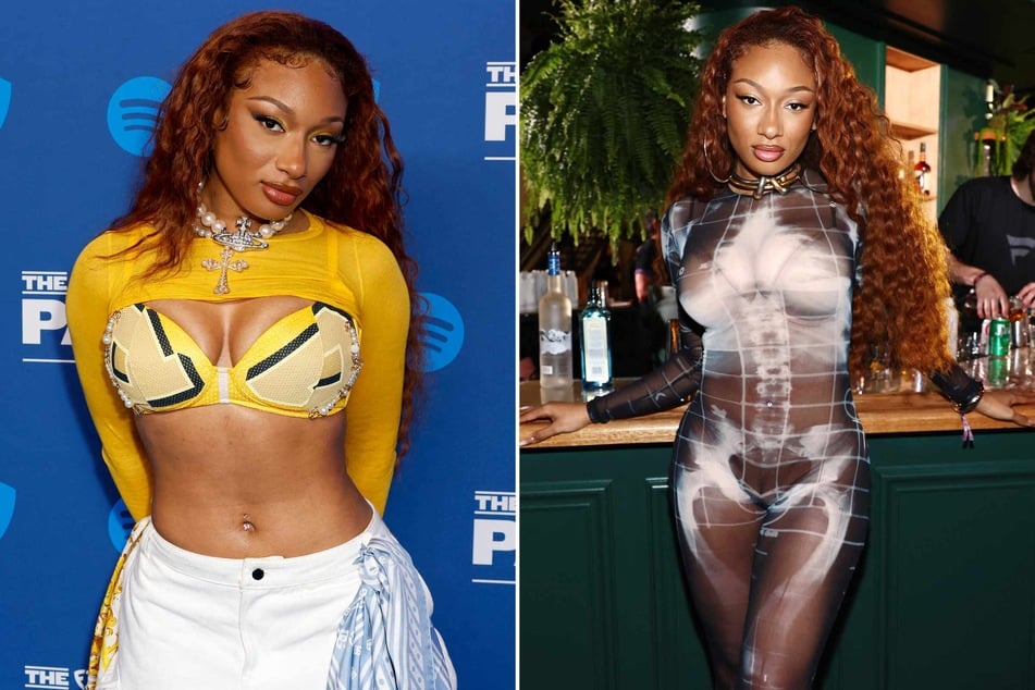 Rapper Megan Thee Stallion is bringing her fashion A-game for these pre-Super Bowl lewks!