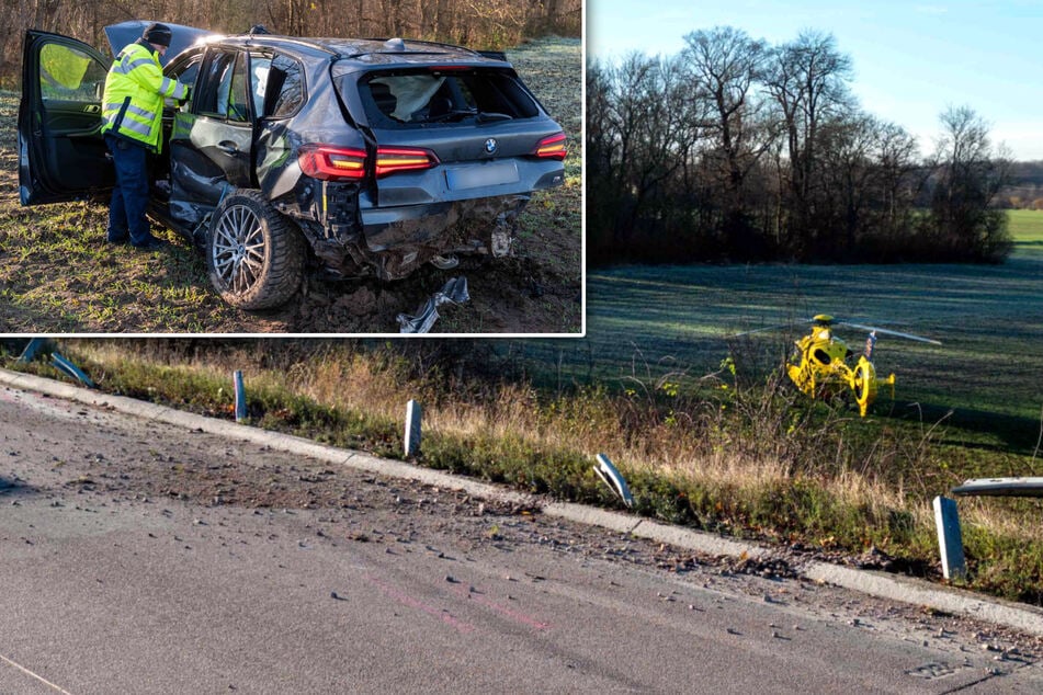 Unfall A9: Statt Ski-Urlaub ins Krankenhaus: BMW rauscht auf A9 durch Leitplanke