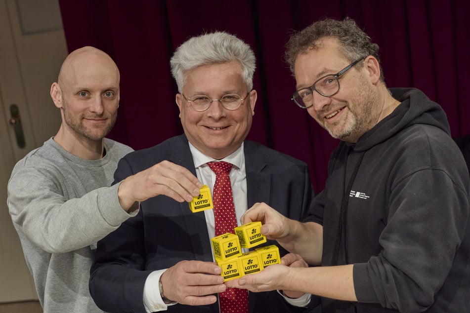 Sind für "Floor on Fire" Feuer und Flamme (v.l.): Saxonz-Mitbegründer Philip Lehman (39), Sachsenlotto-Chef Frank Schwarz (57) und Hellerau-Programmleiter Andre Schallenberg (46).